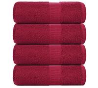 Berkfield Wash Towels 4 Pcs Frogn Bordeaux 30X30 Cm 100% Cotton