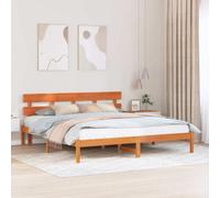 Berkfield Wax Brown Pine Bed Frame Wax Brown Solid Pine Wood 180 X 200 Cm