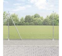 Berkfield Welded Wire Fence With 13 Flanged Posts 1.6X25 M Galvanised Steel