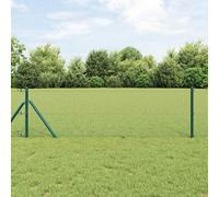 Berkfield Welded Wire Fence With 13 Posts Green 0.8X100M Steel