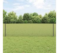 Berkfield Welded Wire Fence With 44 U Posts Grey 0.6X100 M Steel