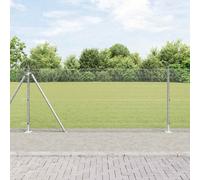 Berkfield Welded Wire Fence With 7 Flanged Posts 0.8X10 M Galvanised Steel