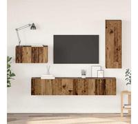 Berkfield With Drawer 4 Pcs Old Wood 30.5 X 30 X 90 Cm Engineered Wood