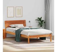 Berkfield With Led Strip Lights Wax Brown 100 X 200 Cm Solid Pine Wood