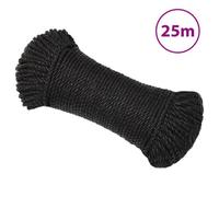 Berkfield Work Rope Black 6 mm 25 M Polypropylene