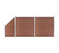 Berkfield Wpc Fence Set 2 Square + 1 Slanted 446X186 Cm Brown