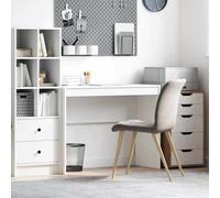 Berkfield Writing Desk White Particle Board Medium Simple Writing Desk