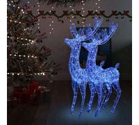 Berkfield Xxl Acrylic Christmas Reindeers 250 Led 2 Pcs 180 Cm Blue