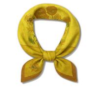 Berkin Arts 100% Feeling Soie Polyester Neck Scarf 21'' x 21''（53cm x 53cm） Lightweight Purse Scarves for Women Small Square Digital Printed Scarves Hair Wrap bag scarf（Van Gogh - Sunflower）