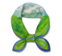 Berkin Arts 100% Feeling Soie Polyester Neck Scarf 21'' x 21''（53cm x 53cm） Lightweight Purse Scarves for Women Small Square Digital Printed Scarves Hair Wrap bag scarf（Van Gogh - Green Wheat Fields）