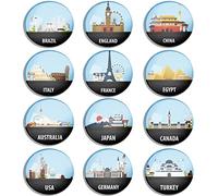 Berkin Arts 12pcs Cute Round Crystal Glass Strong Magnetic Refrigerator Magnet Fridge Sticker Travel Guide Vector Images Trending on Fiverr