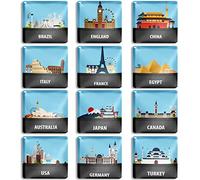 Berkin Arts 12pcs Cute Square Crystal Glass Strong Magnetic Refrigerator Magnet Fridge Sticker Travel Guide Vector Images Trending on Fiverr