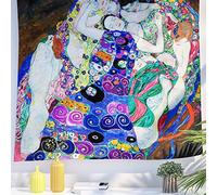 Berkin Arts Art Decor Tapestry with Abstract Design Wall Hanging Aesthetic Backdrop Trippy Gothic Retro Decorative For Indoor Outdoor 59.1 x 78.7 Inch (Virgin by Gustav Klimt)