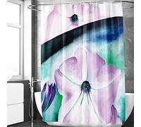 Berkin Arts Bathroom Shower Curtain Set 70x70 Inch Waterproof Polyester with Hooks Modern European Ink Painting Clematis Design Theme Flower (Petunia No.2 by Georgia O'Keeffe)