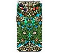 Berkin Arts Compatible w/iPhone 14 Cute Art Silicone Case w/Design for Women Feminine Blooming Flower Pattern Botanical Elegant Floral Aesthetic w/Screen Protector (Blackthorn by William Morris)