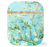 Berkin Arts Compatible with AirPods 1st Generation Case, AirPods 2nd Generation Case Rose Gold Hard Cover with Keychain Cloisonnism Teal Fashion (Almond Blossom by Vincent van Gogh)