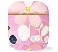Berkin Arts Compatible with AirPods 1st Generation Case, AirPods 2nd Generation Case Rose Gold Hard Cover with Keychain OrphismPink Abstract (The No.5 by Hilma af Klint)