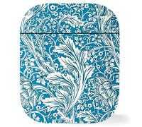 Berkin Arts Compatible with AirPods 1st Generation Case, AirPods 2nd Generation Case Ultra Slim Hard Cover with Keychain Damask pattern(Arcadia Blue Floral by William Morris)
