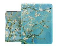 Berkin Arts Compatible with iPad Pro 2nd/3rd/4th Generation Case (11 Inch) 2022 2021 2020 Folio Case Premium Leather Cover Cloisonnism Green Flower Flowers (Van Gogh Almond Blossom)