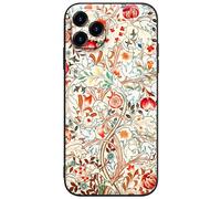 Berkin Arts Compatible with iPhone 11 Pro Case Silicone Cover with Screen Protector Pink Intricate Ornamental Flourishes(Acanthus by William Morris)
