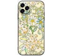 Berkin Arts Compatible with iPhone 11 Pro Max Case Silicone Cover with Screen Protector Art Nouveau Floral Flower (Clematis by Alphonse Mucha)