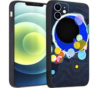 Berkin Arts Compatible with iPhone 12 Case Silicone Cover with Screen Protector Color Field Colorful Moongate (Several Circles by Wassily Kandinsky)
