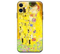 Berkin Arts Compatible with iPhone 12 Case Silicone Cover with Screen Protector Yellow Lightweight Blooming (Kiss by Gustav Klimt)