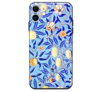 Berkin Arts Compatible with iPhone 12 Mini Case Silicone Cover with Screen Protector Folk Art Nouveau Botanicals (Pomegranate by William Morris)