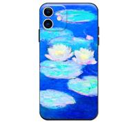 Berkin Arts Compatible with iPhone 12 Mini Case Silicone Cover with Screen Protector Impressionism Colorful Impasto Brush (Water Lilies by Claude Monet)