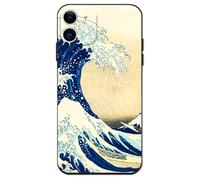 Berkin Arts Compatible with iPhone 12 Mini Case Silicone Cover with Screen Protector Japanese Style Ukiyo-e (The Great Wave by Katsushika Hokusai)