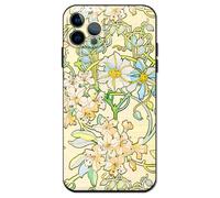 Berkin Arts Compatible with iPhone 12 Pro Case Silicone Cover with Screen Protector Art Nouveau Floral Flower (Clematis by Alphonse Mucha)