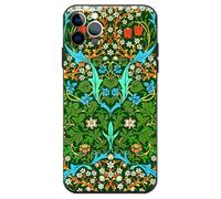 Berkin Arts Compatible with iPhone 12 Pro Case Silicone Cover with Screen Protector Decorative Art Nouveau Pattern (Blackthorn by William Morris)
