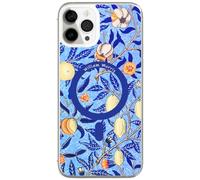 Berkin Arts Compatible with iPhone 12 Pro Max Case Clear Transparent Cover [Compatible with Magsafe], Folk Art Nouveau Botanicals(Pomegranate by Morris)