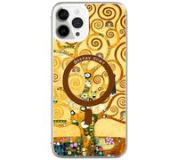 Berkin Arts Compatible with iPhone 12 Pro Max Case Clear Transparent Cover [Compatible with Magsafe], Khaki Aesthetic Fancy Blooming(Tree of Life by Klimt)