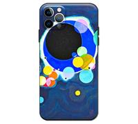 Berkin Arts Compatible with iPhone 12 Pro Max Case Silicone Cover with Screen Protector Color Field Colorful Moongate (Several Circles by Wassily Kandinsky)