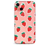 Berkin Arts Compatible with iPhone 13 Case Strawberry Powder Clear Cover Subtle Elegance with Strawberry Powder Aestheticism Sweet Maximalism