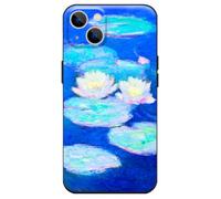 Berkin Arts Compatible with iPhone 13 Mini Premium Silicone Case Cover Patterns Cute Painting Famous Women Soft Shockproof Bumper Slim Come with Screen Protector (Claude Monet-Lilies)
