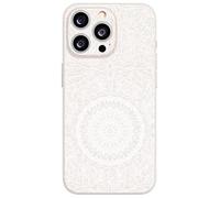 Berkin Arts Compatible with iphone 13 Pro Case TPU Material Cover Symmetry Geometric Patterns Curved Contour Beige Mandala Floral Pattern Intricate and Beautiful Simple yet elegant