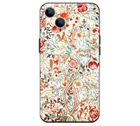 Berkin Arts Compatible with iPhone 14 Cute Art Silicone Case with Design for Women Feminine White Blooming Flower Botanical Elegant Aesthetic Floral with Screen Protector (Acanthus by William Morris)
