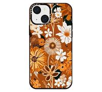 Berkin Arts Compatible with iPhone 14 Plus/15 Plus Acrylic Case with Floral Pattern Vivid Elegant Durable Stylish Vintage Design For Women Brown