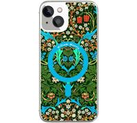 Berkin Arts Compatible with iPhone 14 Plus Case Clear Transparent Cover [Compatible with Magsafe], Decorative Art Nouveau Pattern(Blackthorn by Morris)
