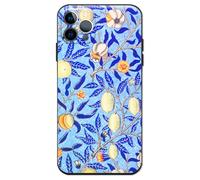 Berkin Arts Compatible with iPhone 14 Pro Cute Art Silicone Case with Design Blue Blooming Flower Pattern Adorable Botanical Floral with Screen Protector (Pomegranate by William Morris)