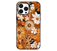 Berkin Arts Compatible with iPhone 14 Pro Max Acrylic Case with Floral Pattern Vivid Elegant Durable Stylish Vintage Design For Women Brown