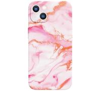 Berkin Arts Compatible with iPhone 15 Plus Case Clear Cover Cloisonnism Pink Marble Futurism Marble Background Aestheticism Purism