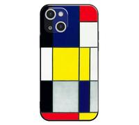 Berkin Arts Compatible with iPhone 15 Plus Case Silicone Cover with Screen Protector Neo-Plasticism Combined with Minimalist Geometry（Red Blue and Yellow by Mondrian）