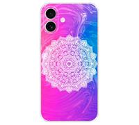 Berkin Arts Compatible with iphone 16 Case Clear Cover Colorful Vortex Mandala Flower Unique Swirl Pattern Pattern Complex and Beautiful With Symmetry and Geometric Designs