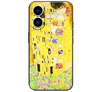 Berkin Arts Compatible with iPhone 16 Case Silicone Cover with Screen Protector Khaki Aesthetic Fancy Blooming (Tree of Life by Gustav Klimt)