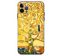 Berkin Arts Compatible with iPhone 16 Pro Case Silicone Cover with Screen Protector Khaki Aesthetic Fancy Blooming (Tree of Life by Gustav Klimt)