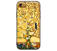 Berkin Arts Compatible with iPhone 7 Case/iPhone 8 Case/iPhone SE 2020 Silicone Case Cover Patterns Cute Brown Painting Famous Girls Soft Come with Screen Protector (Gustav Klimt-Tree of Life)