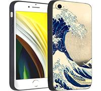 Berkin Arts Compatible with iPhone 7 Case/iPhone 8 Case/iPhone SE 2020 Silicone Case Cover Patterns Design Japan Wave Come with Screen Protector (Katsushika Hokusai-The Great Wave of Kanagawa)